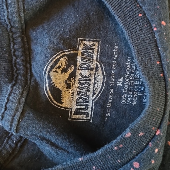 Jurassic Park T-shirt, Black/Red/Yellow, Size XL - Picture 2 of 4